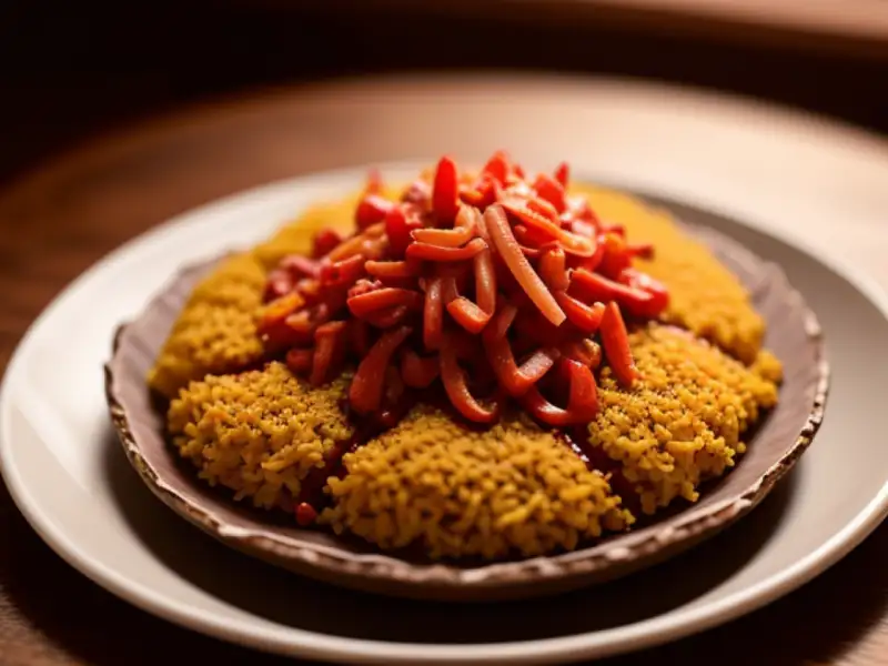 Chammanthi podi: poeder van geroosterde kokos met chili