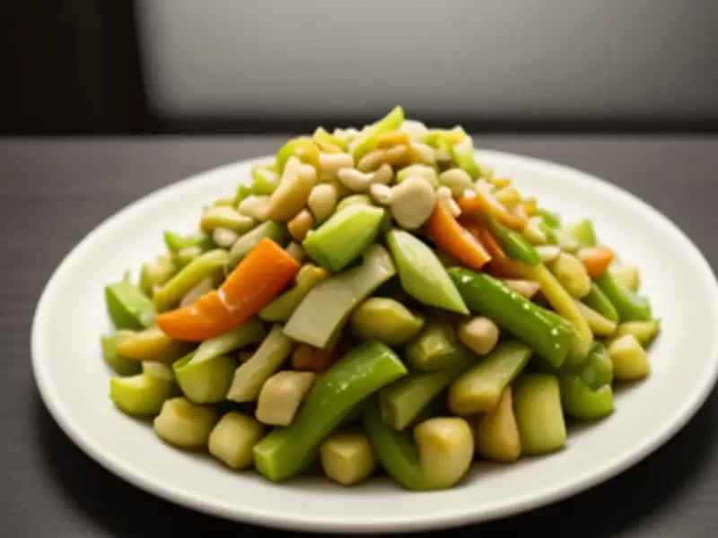 Chinese kool gebakken met cashewnoten en tomaat