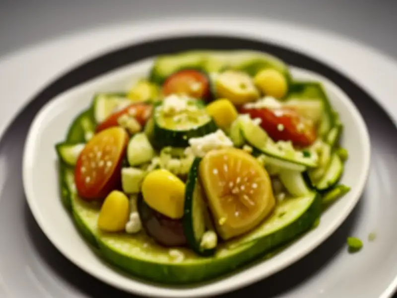 Griekse salade van gegrilde aubergines